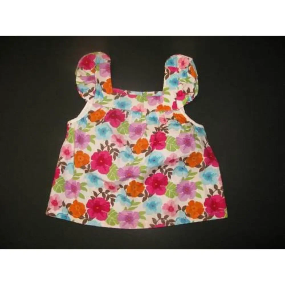 NEW Gymboree baby girls 12-18 happy hippo tank top shirt pink purple blue floral